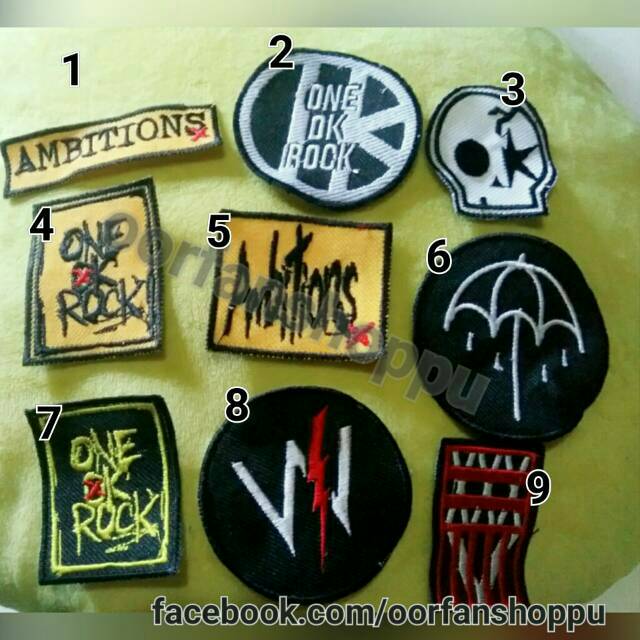 Patch emblem one ok rock bmth dan sws