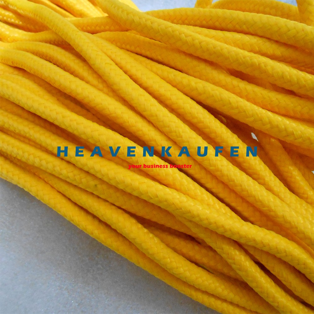 Tali Kepang Sumbu Diameter 1 cm Warna Kuning Untuk Tali Tas Serut Dll Per Meter