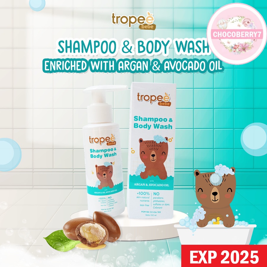 Tropee Bebe 2 in 1 Shampoo &amp; Body Wash 100 mL Sampo &amp; Sabun Mandi Anak