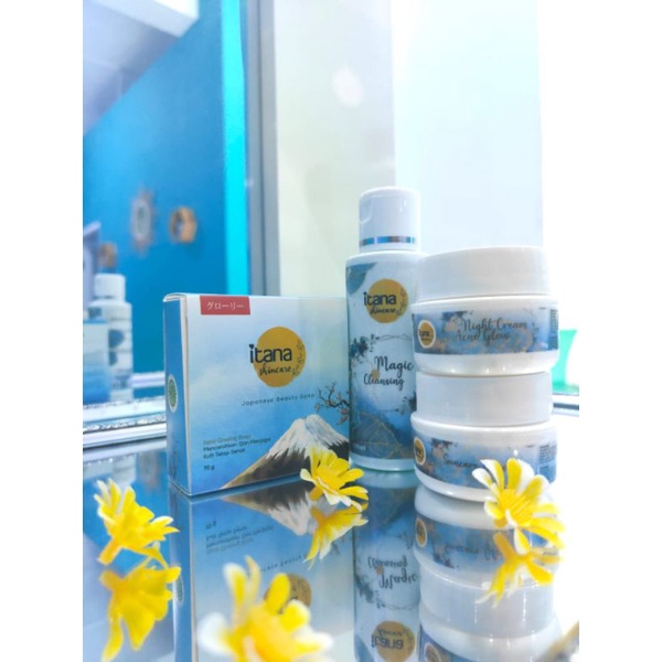 PAKET GLOWING SKIN PAKET ACNE GLOW ITANA SKINCARE CREAM SIANG MALAM LENGKAP