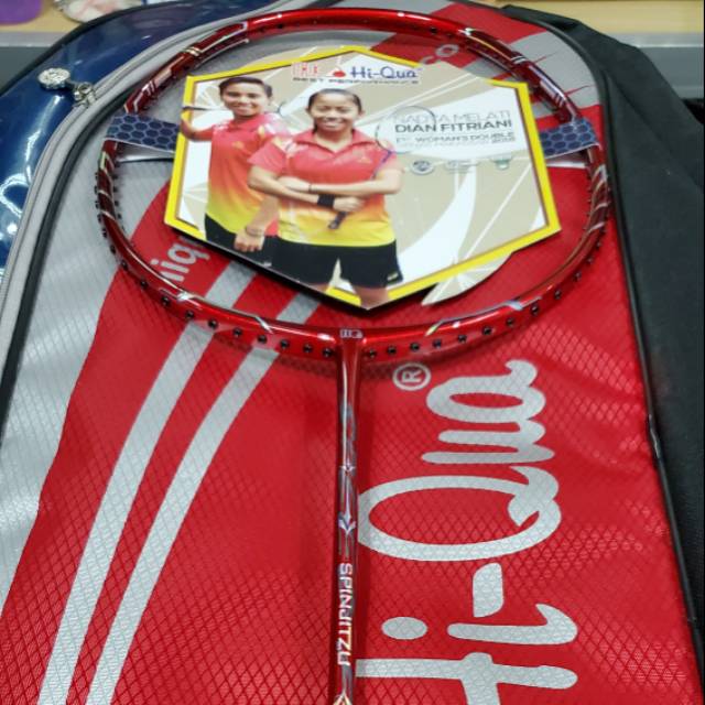 [Free Pasang Senar] Raket Badminton HiQua Spinjitzu 76gr Original Bonus Tas Besar, Senar, Kaos