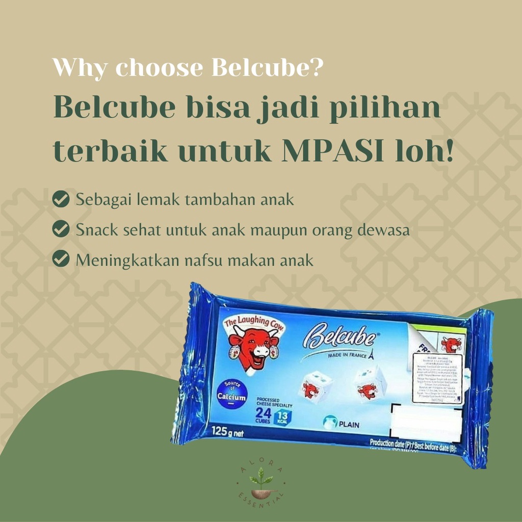 Keju Belcube Cheese Spread 125 gr - Belcube Keju Bayi MPASI 24 kotak - Keju Kiri - Keju BabyBel