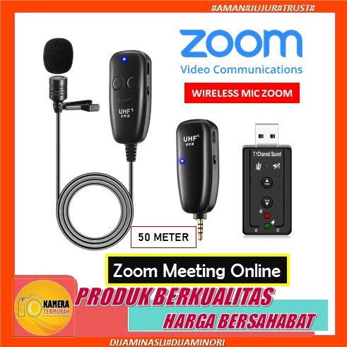 Microphone Mic Clip On Wireless USB PC Zoom Laptop 50Meter
