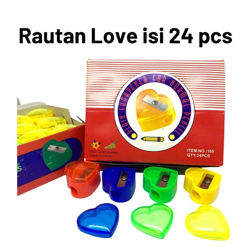 

rautan peruncing pensil 2b pensil warna love kualitas bagus