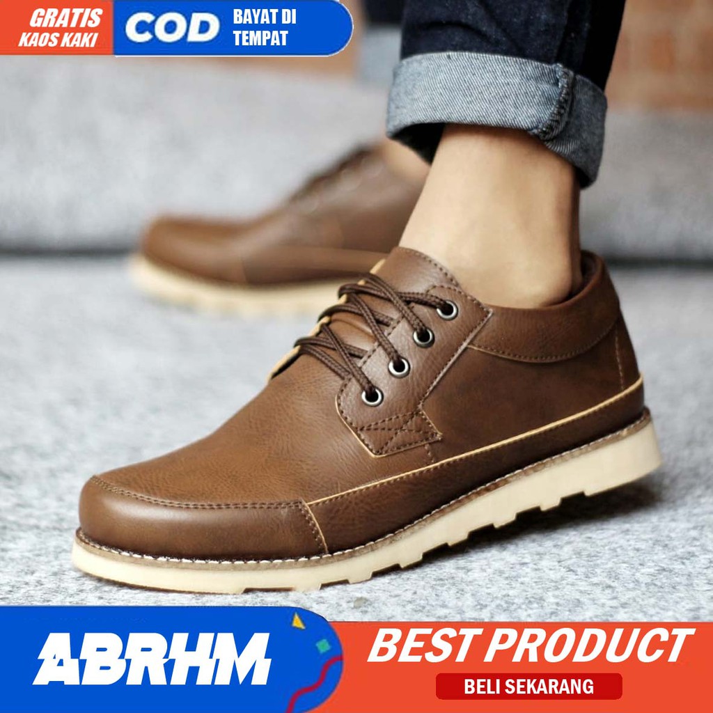 ABRHM X TARANTULA Sepatu Kasual Pria Sepatu Pria Casual Kulit Pu Sepatu Kerja Cowok/Cowo Ori Sepatu Semi Formal Kuliah Kondangan Gaya keren Kekinian Murah Terlaris