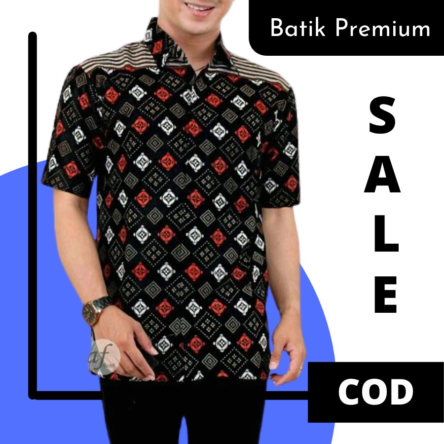 Baju batik Terbaru Lengan Pendek Kemeja Pria Modern Hem Cowok Remaja Tangan Pendek Murah Keren Mewah