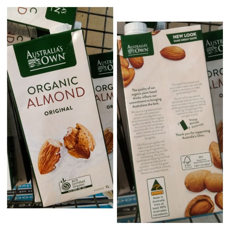 

Australias Own Organic Almond Original (susu almond) 1 literr