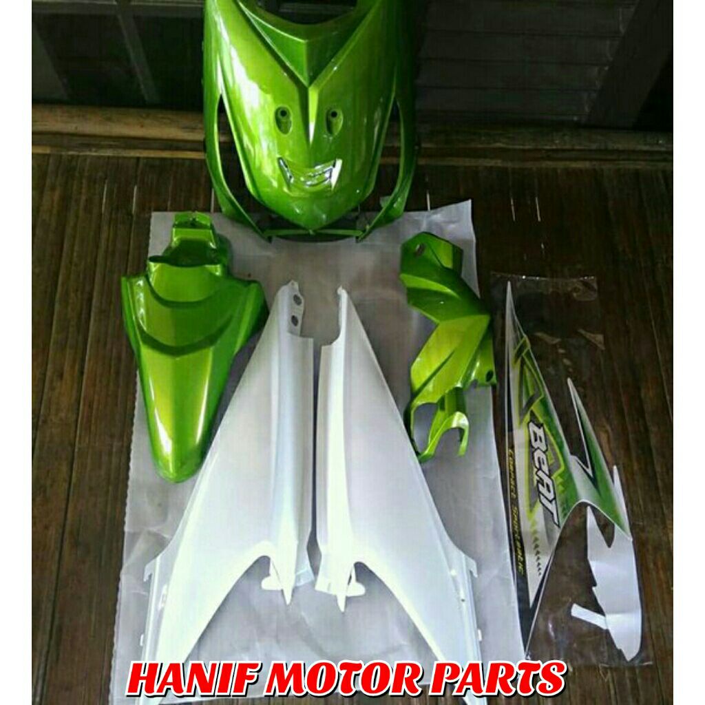 FULL BODY HALUS HONDA BEAT KARBU LAMA WARNA HIJAU SET STIKER