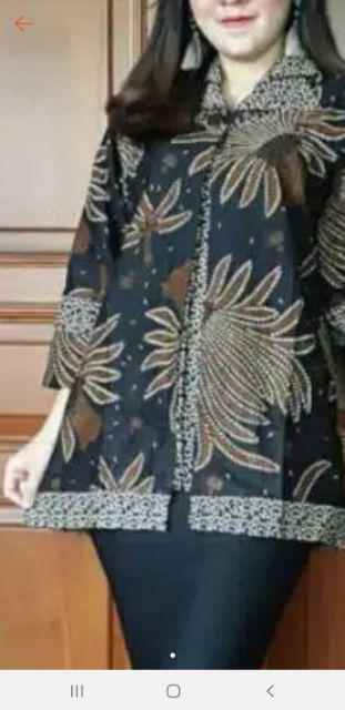 Dress Batik Tunik Seling Genes Kombi All Size Lengan Pendek Dan Lengan Panjang