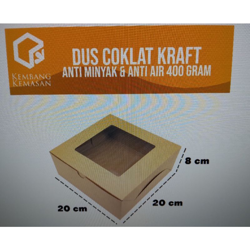 

10pcs Dus Coklat Kraft 20x20x8