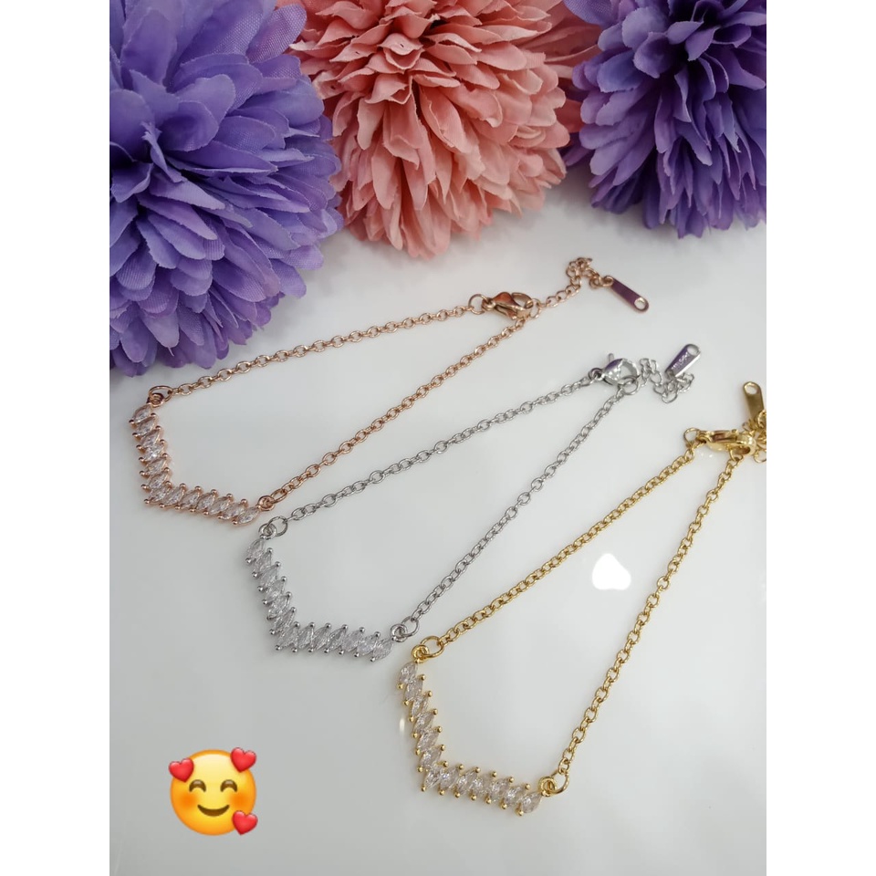 Gelang Titanium Fuji / Gelang Aurel V Viral / Satu Set Gelang dan Cincin Fuji / Anti Karat dan Luntur / Awet Tahan Lama