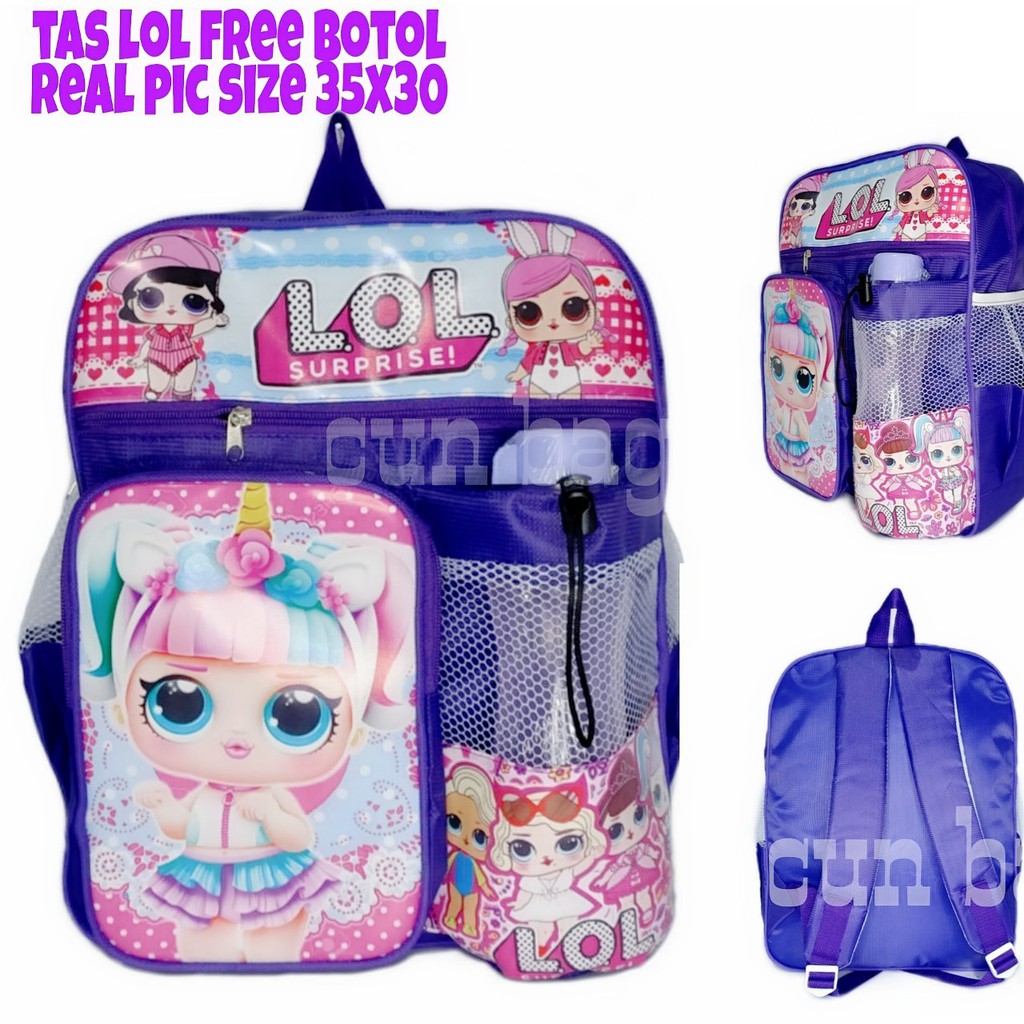 Tas ransel sekolah anak perempuan paud dan SD free botol