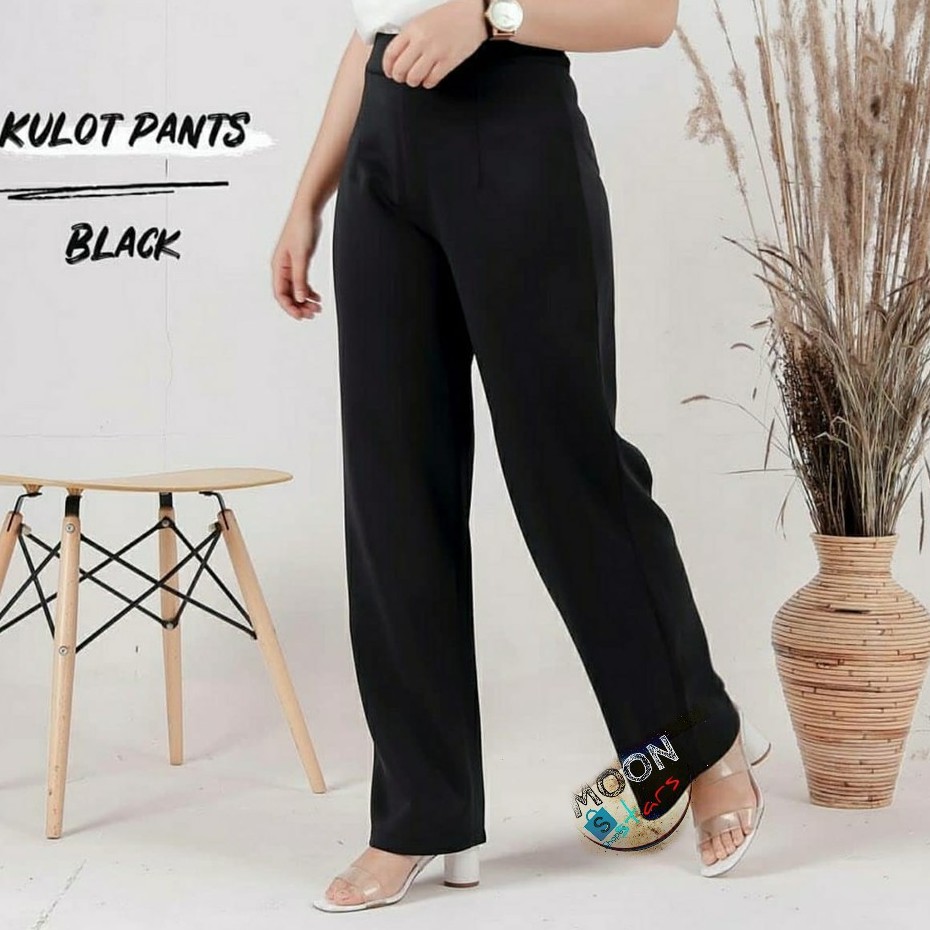 CULLOTS PREMIUM ✅ SIZE L-4XL 45-85kg BIG SIZE Ready | Tebal & Nyaman Scuba Premium Grade S | Warna Varian Cantik Anggun | Shopee COD-Hitam Jet