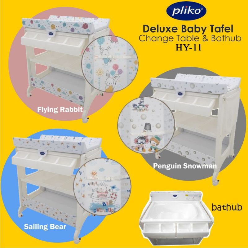 Pliko HY 11 Tafel Deluxe Changing Table 2in1 / Bak Mandi Bayi / Meja Ganti Popok Bayi