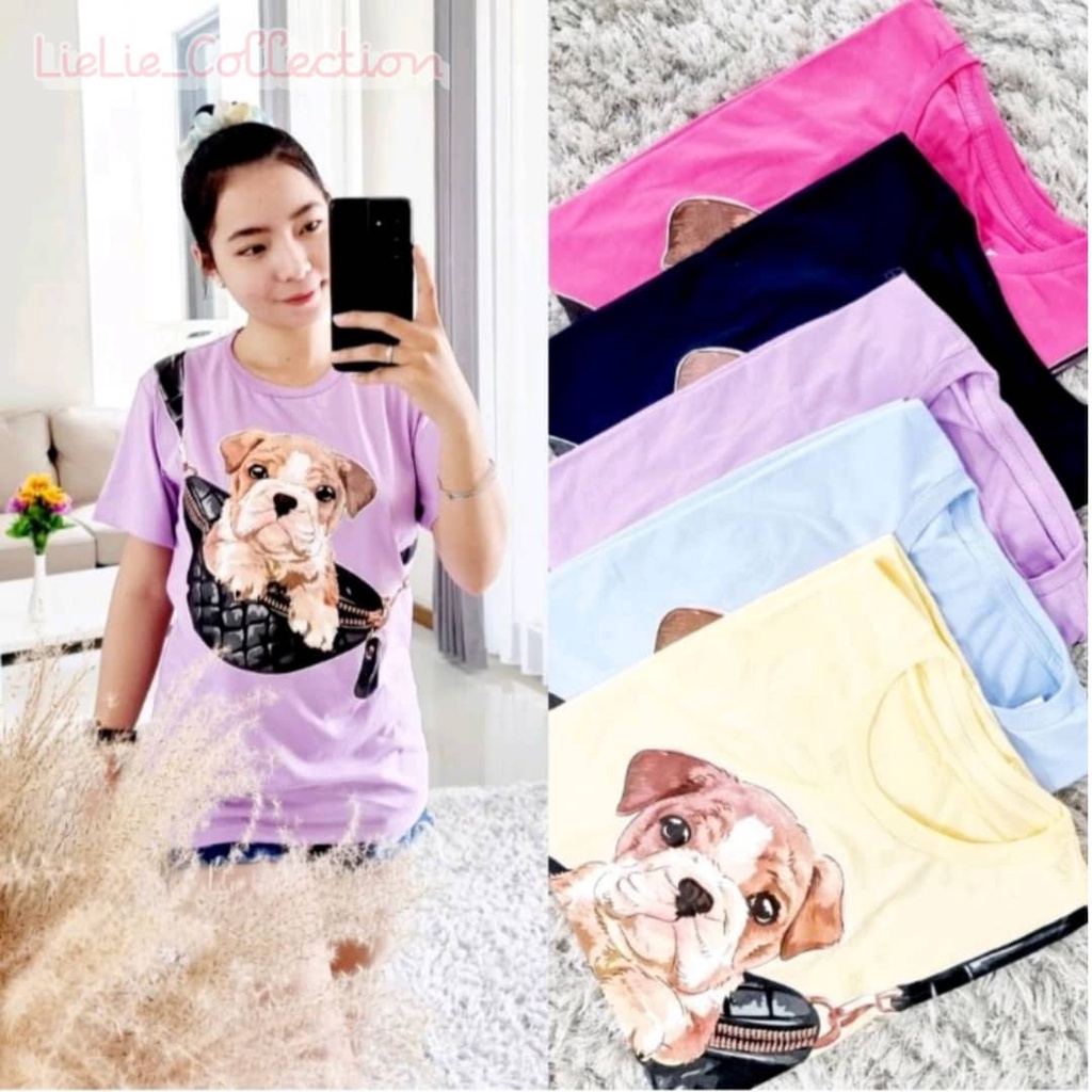 KAOS WANITA IMPORT MURAH / KAOS WANITA BAHAN KATUN / KAOS DOGGY