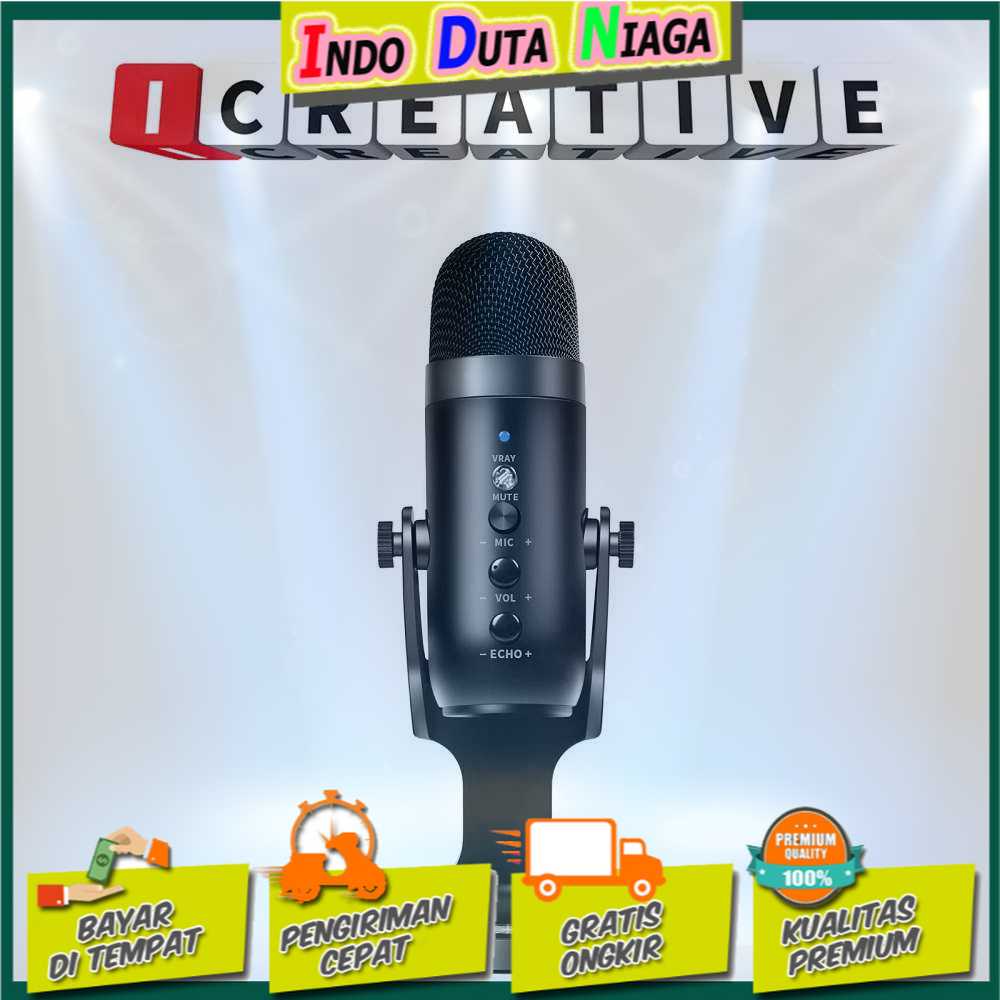 IDN TECH - ICREATIVE Microphone Condenser USB Mikrofon Kondensor Stand - JD-900