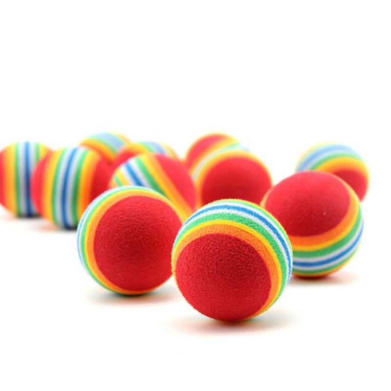 RAINBOW BALL - MAINAN BOLA KUCING KITTEN ANJING DOG TOYS CAT TOYS ( MAINAN KUCING &amp; ANJING )