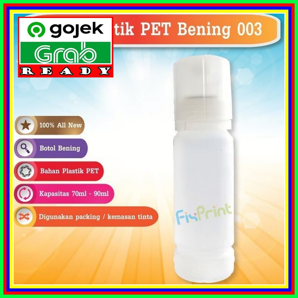 Botol Plastik  Pet Bening  70Ml For Tinta Refill Printer  