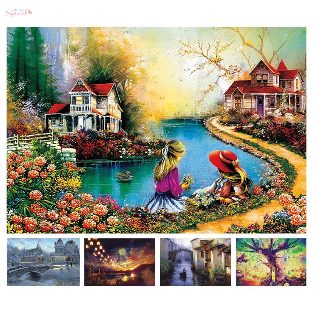 1000 Pcs Mainan Puzzle Jigsaw Motif Pemandangan Kota Untuk Edukasi