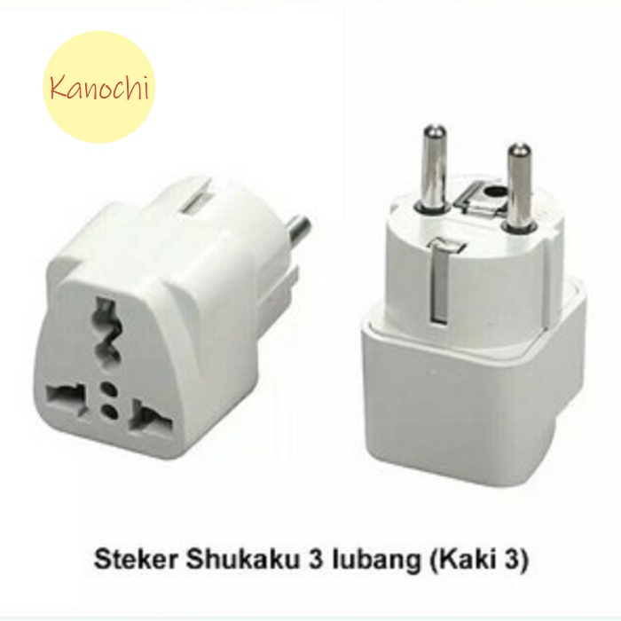 Over Steker Adaptor 3 Kaki Travel Adapter ke 2 Universal AU+ UK + US