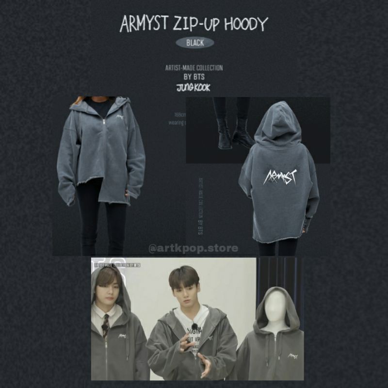 [COD] HOODIE JUNGKOOK ARMYST ZIP UP HOODY BTS MADE BY JK