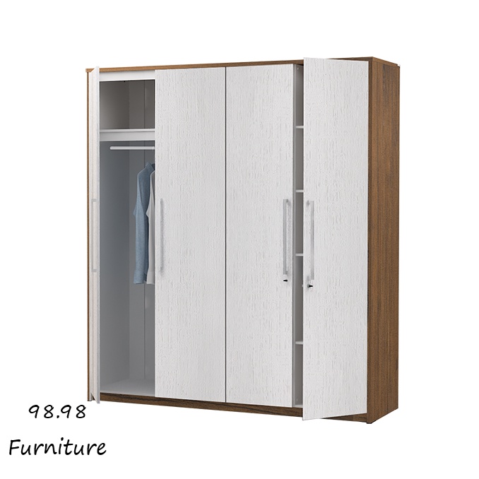 EXPO Lemari Pakaian 4 Pintu 195cm - Lemari Baju Gantungan Tinggi - Lemari Pakaian LP-4015 - Medan