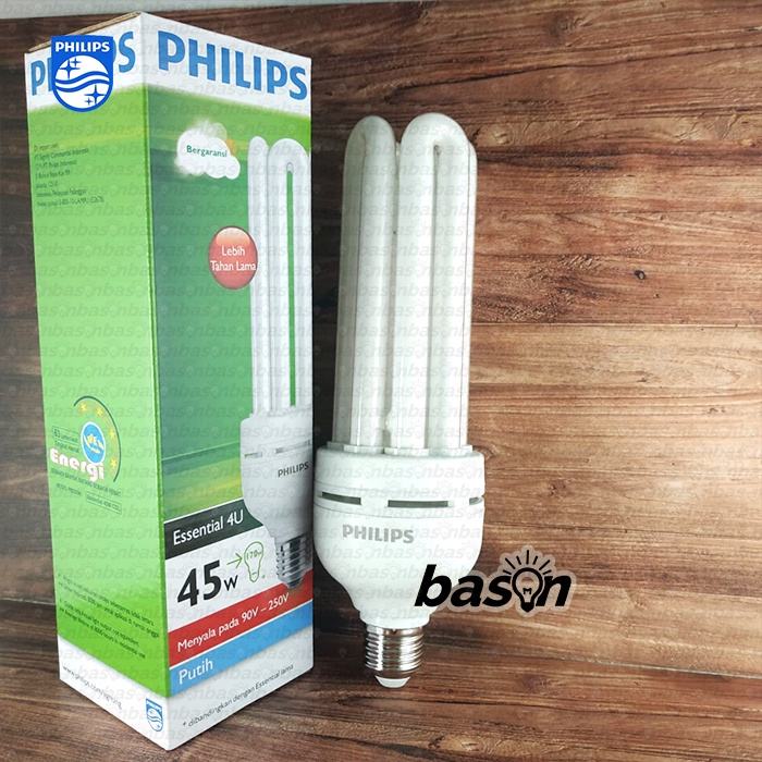 PHILIPS ESSENTIAL 4U 45W E27 - 6500K / Putih - Lampu Hemat Energi