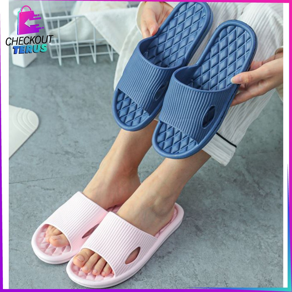 CT S35 Sandal Rumah Berkualitas EVA Karet Polos Dan Sandal Kamar Mandi Berbahan Empuk Karet Couple Polos Korean Style Anti Selip