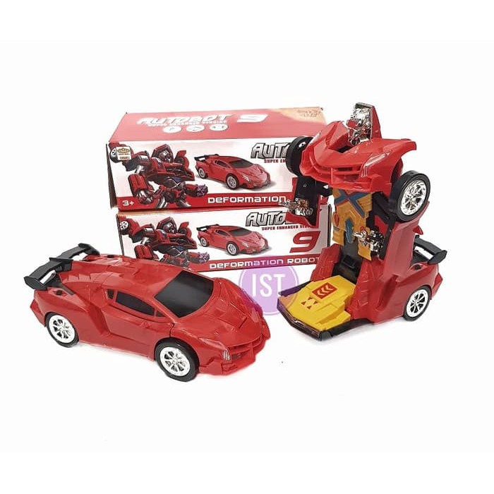 mwn.toys Mainan Mobil Robot Autobot 9 Merah No.599-7