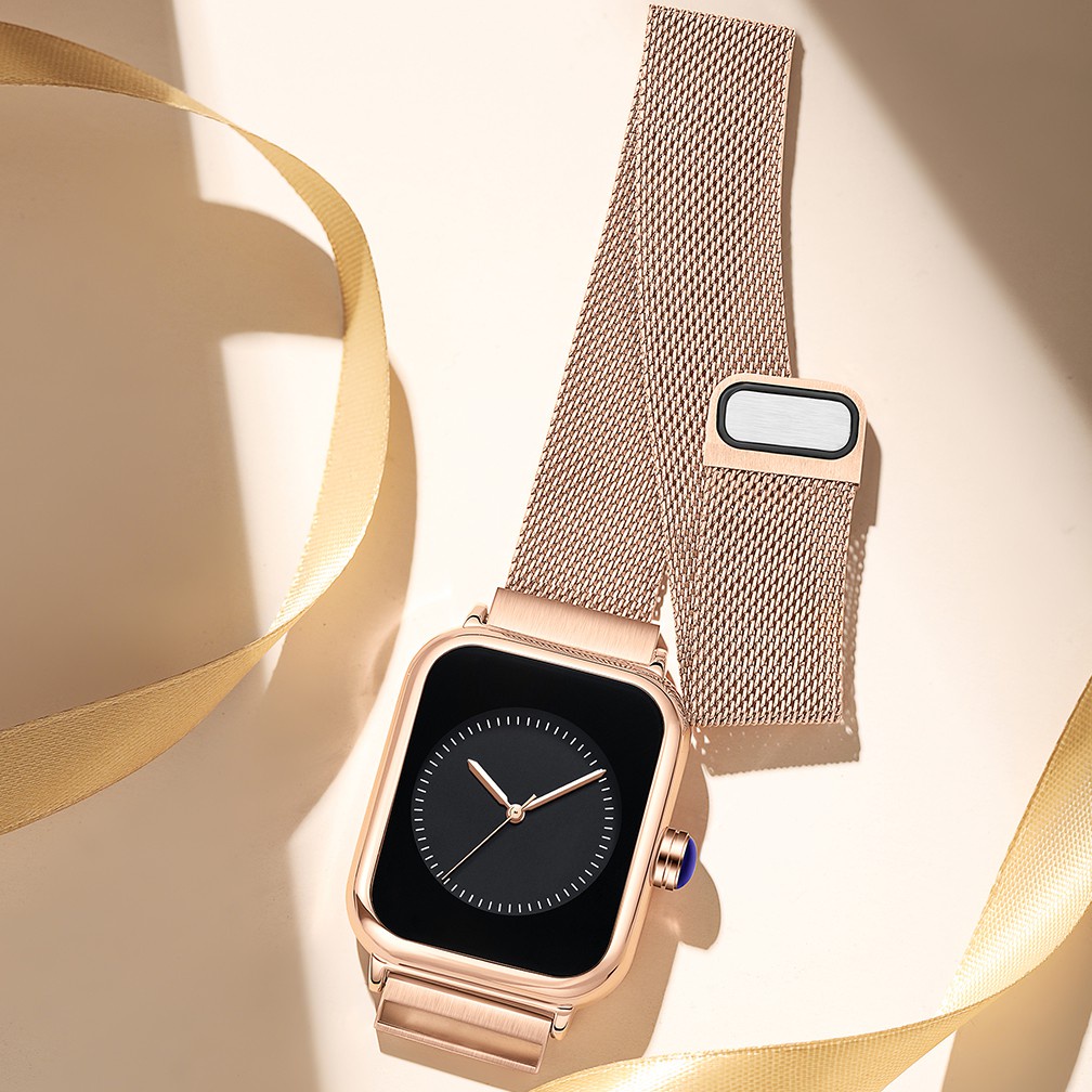 ✅COD Jam Tangan Wanita Strap Pasir  Dial Kotak Fashion Tahan Air