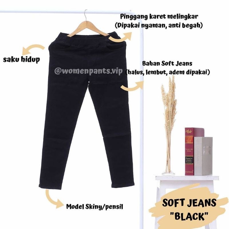 Celana Jeans Wanita Pinggang Karet Lengging Slim/ngaret/Street