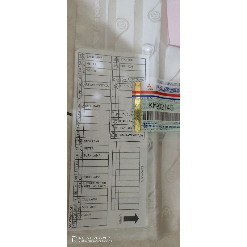 

sticker stiker fuse box canter original