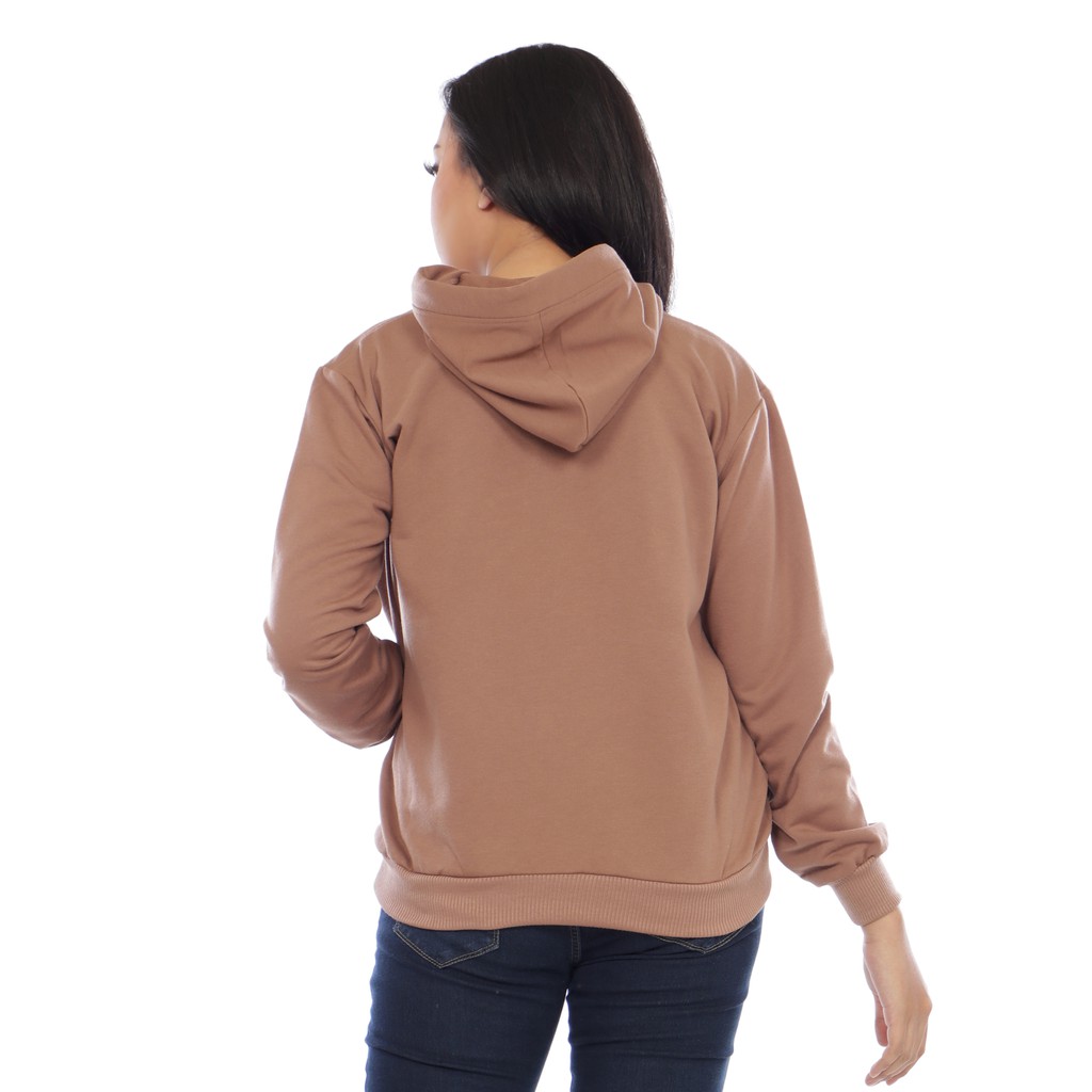 Sweater Hoodie Polos Wanita Premium Distro Bahan Fleece