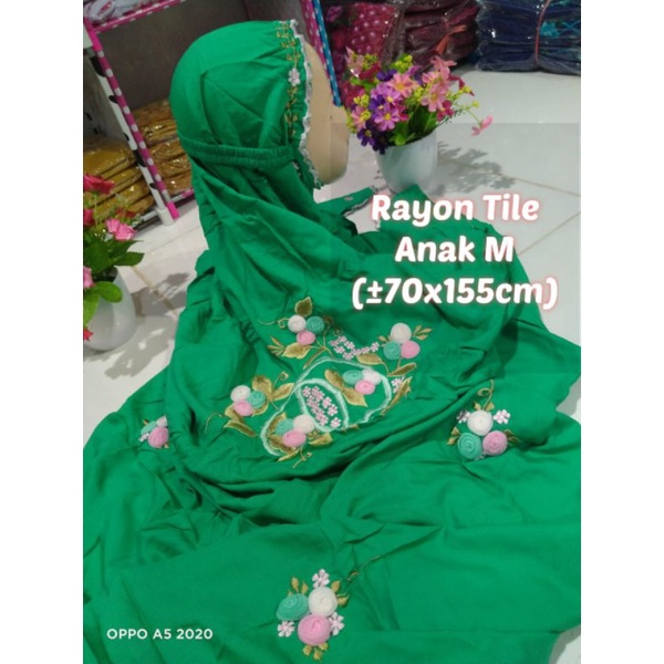 mukena terusan anak rayon tile