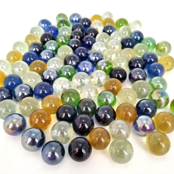 100 pcs Kelereng Mini Kristal Metalik Mainan Jadul 90an Gundu Guli magist4 Ayo Beli