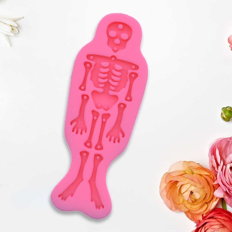 SIY  Skeleton Shape Keychain Epoxy Resin Mold Key Chain Earrings Pendants Silicone Mould DIY Crafts Jewelry Necklace Casting Tools