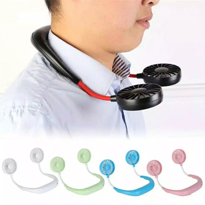 KIPAS PORTABLE MINI Kipas angin kecil Karakter Lipat Keren Lampu LED Kipas portable Kalung dileher K