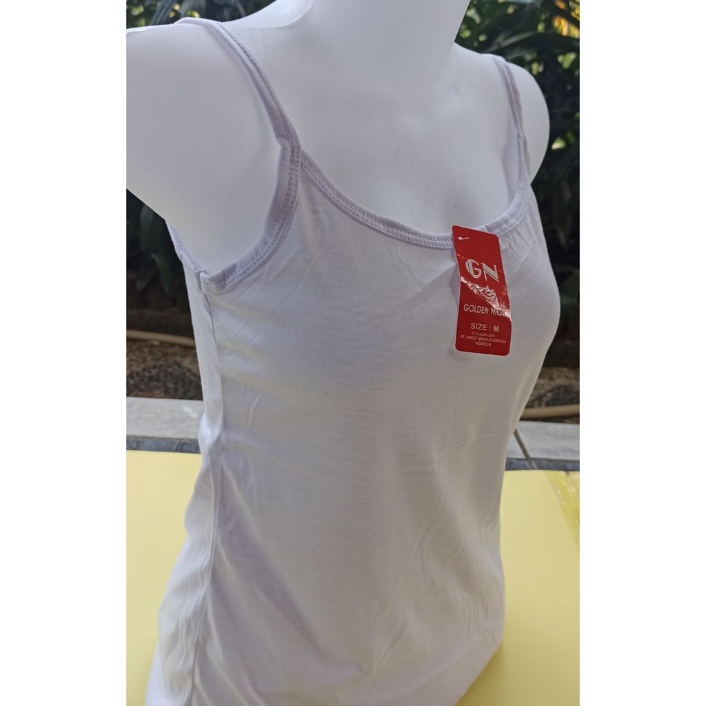Golden Nick ~ 1 Pcs Tank Top Wanita, Pakaian Dalam Wanita Berkwalitas ( Warna Putih, 4 Ukuran )