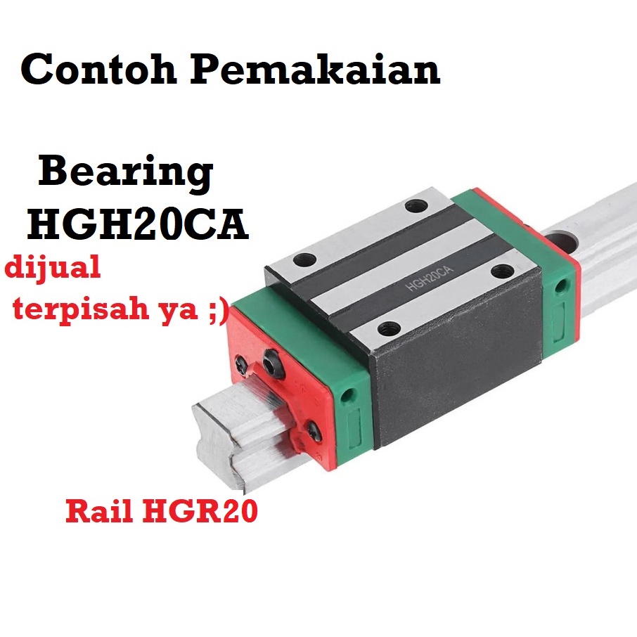 [HAEBOT] Linear Guide Rail HGR20 HGR 20 20mm 10cm Rel CNC Laser CO2 Router Milling Plasma HGH20 Motion Industri Full Triplek Mesin Mekanik Otomasi