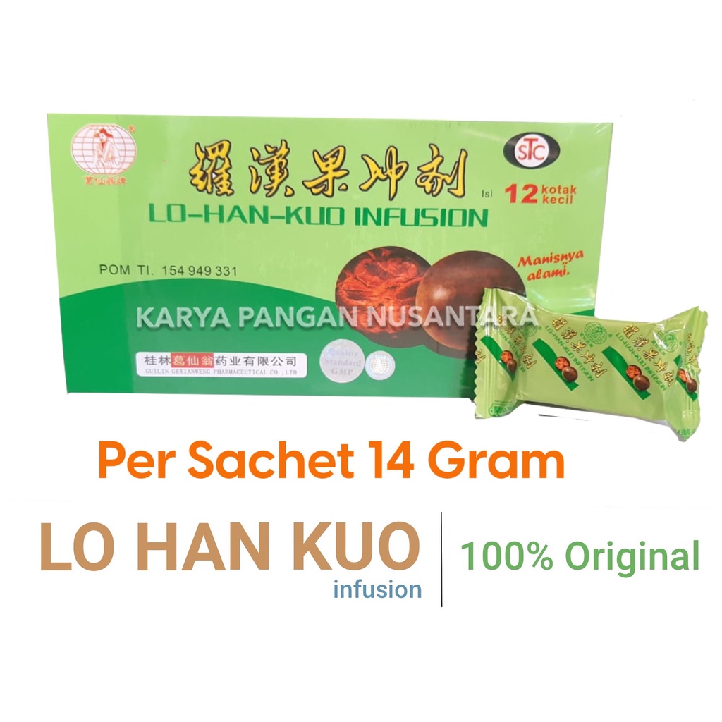 

LO HAN KUO INFUSION ORIGINAL LOHAN KUO LOHANKUO ASLI PER PCS SACHET 14 GR