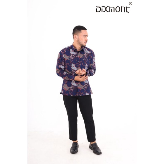 Dixmont Kemeja Pria Batik Panjang Hem BL00721