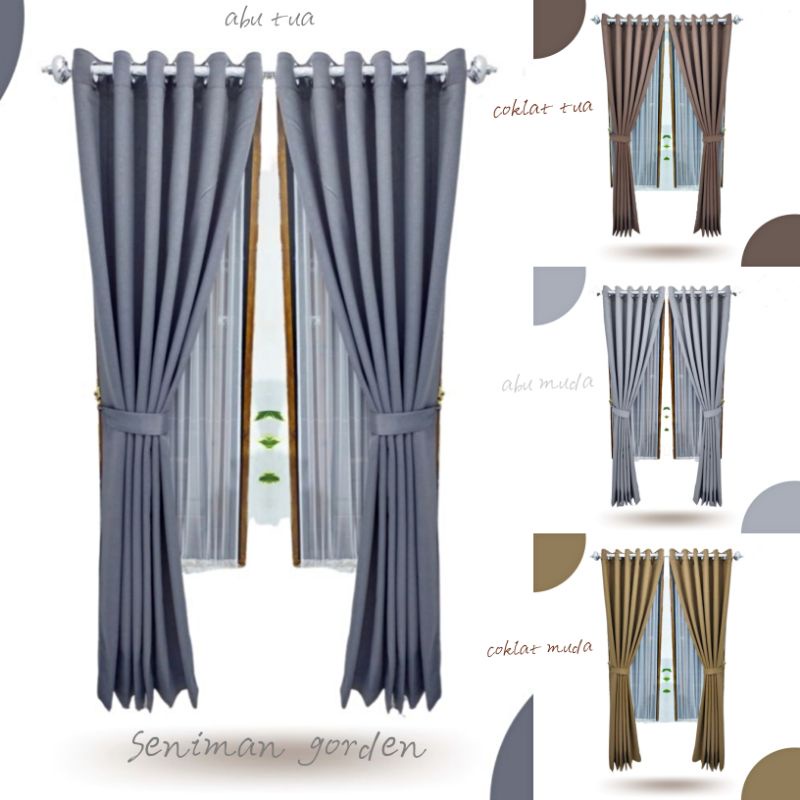 Gorden Jendela Pendek Kamar Minimalis Blackout Polos Gorden Jendela Pendek Kamar Minimalis Blackout Polos