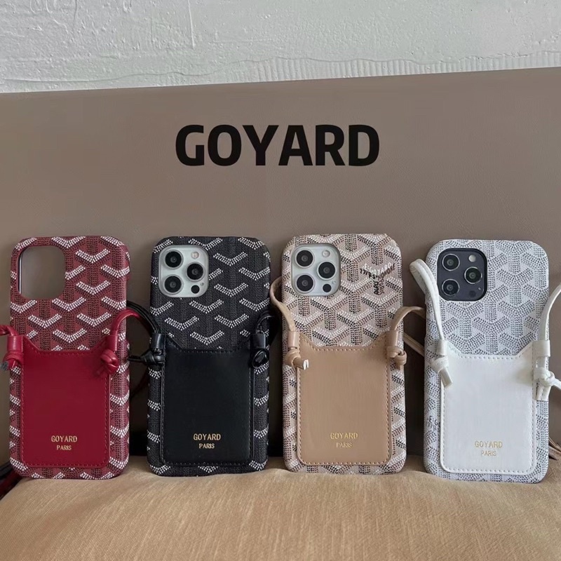 Fashion Goyaard Leather Sling Lanyard Case Iphone 13 Pro Max X Xs Xr XsMAX 11 11Pro 11ProMax 12 12Mini 12Pro 12ProMax