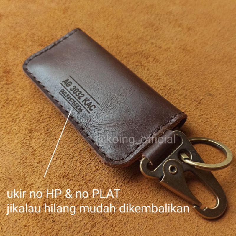 DOMPET STNK GANTUNGAN KUNCI MOBIL MOTOR CUSTOM NAMA KULIT