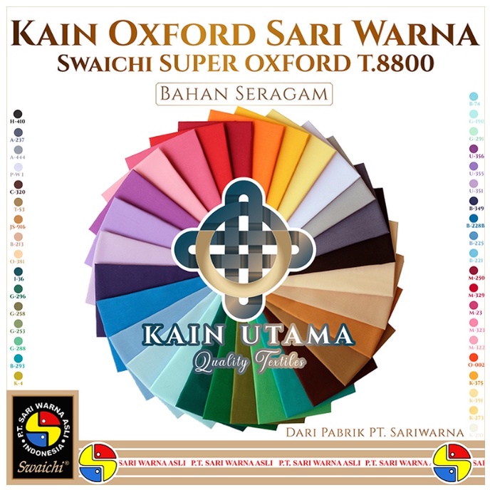 Kain Katun Cotton Oxford Osfor Sariwarna Sari Warna Sawaichi Asli Lebar 115 cm Eceran 50 cm 1/2 mete