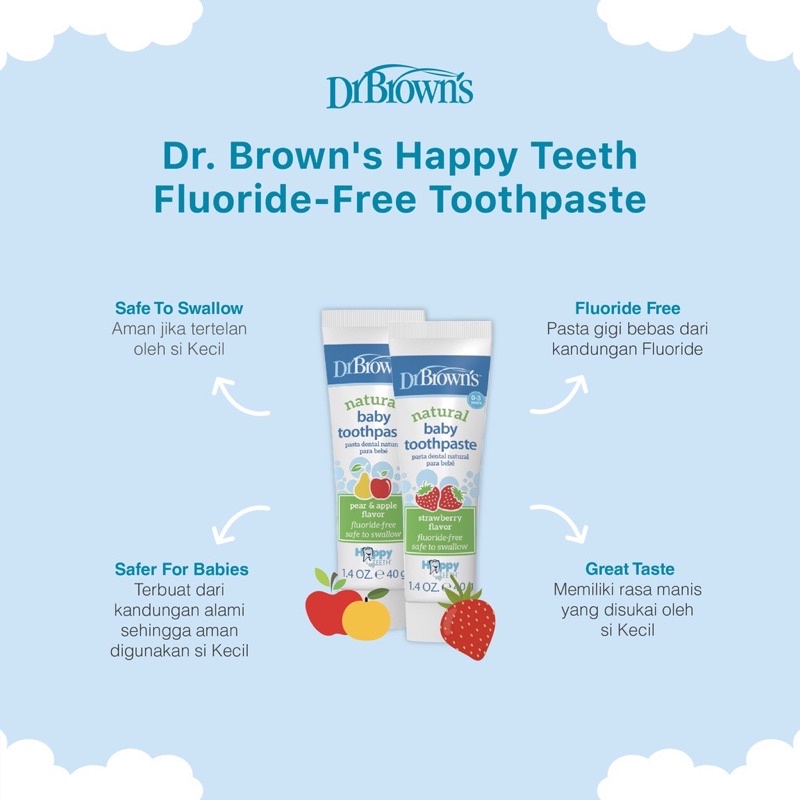 Dr.Brown's Natural baby Toothpaste 40 gr / Dr Brown's Pasta Gigi bayi HG025/HG063