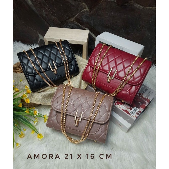 BEST SELLER AMORA BAG RANTAI GOLD Tas Slempang Wanita Termurah