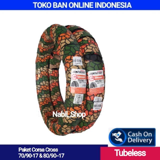 Paket Corsa Cross 70/90 & 80/90-17 Tubeless Bebek
