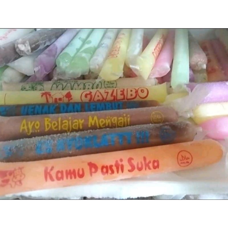 

es pensil dengan plastik sablon