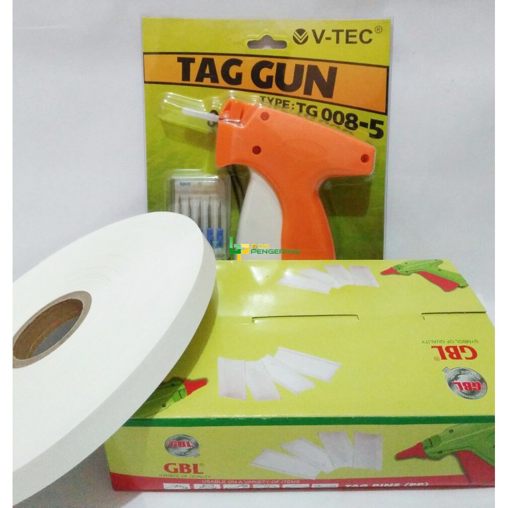 Paket Tag Gun V-tec Lengkap Siap Pakai Terbaik Pita 19 mm Termurah